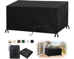 Tuinmeubelenhoezen, Waterdicht Terrasmeubilairhoes 420D Oxford-stof Winddicht Anti-UV Tuintafelhoezen, voor Terras Outdoor-Zwart||240x140x90cm/94x55x35in