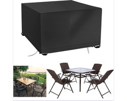 Tuinmeubelhoes, 125 x 125 x 74 cm Patio Tafelhoes, Heavy Duty 420D Oxford Stof Rotan Kubus Set Cover Patio Meubels Cover Tuintafel Cover voor buiten Tafel en Stoel Set
