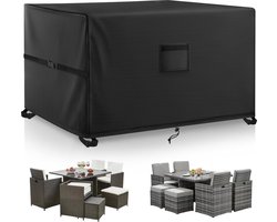 Tuinmeubelhoes, 200 x 200 x 90 cm, beschermhoes, waterdicht, winddicht, uv-bestendig, 420D heavy duty, winddicht, beschermhoes, afdekzeil, dekzeil voor tuinmeubelen, outdoor