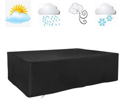 Tuinmeubelhoes - 240*140*90 cm - Tuinmeubel Beschermhoes - Beschermhoes voor tafel(rechthoekig) - Loungeset Hoes - Tuintafel Hoes - Waterdicht - Winddicht - Stofdicht Oxford Stof - Meubelhoezen - met trekkoord - voor tafelstoel - zwart