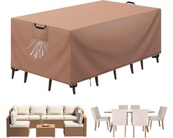 Tuinmeubelhoes - Beschermhoes Outdoor - Meubels Beschermen - Versterkt Windproof Design - 170x94x71 cm - Khaki