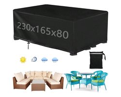 Tuinmeubelhoes - Beschermhoes voor tafel (rechthoekig)- Beschermhoes voor loungebank - zwart - 230*165*80cm