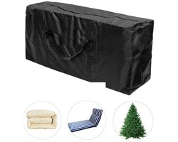 Tuinmeubelhoes Kussen - Kussen Beschermhoes - 122×39×55cm - Opberghoes voor Tuinkussens - 210D Oxford-stof - Waterdicht - UV-bescherming - Kussentas Buitenstoelen - beschermhoes Kussens - Hoes Voor Tuinkussens - Zwart