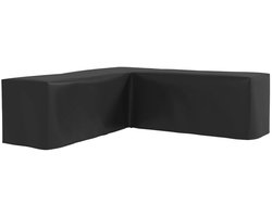Tuinmeubelhoes, L-vormig, Geschikt voor hoekbanken, waterdicht en UV-bestendig, 250 x 250 x 79 cm, zwart.
