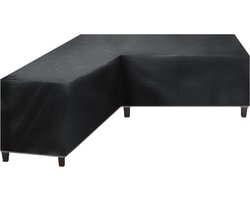 Tuinmeubelhoes Loungeset hoes Beschermhoes tuinmeubelen - L-vormig - 300x300x98cm - Weersbestendig - Zwart