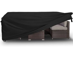 Tuinmeubelhoes - Meubelbeschermer - Tafelhoes voor buiten - Oxford-stof - Waterdicht - Rechthoekige tuintafelhoes - Openlucht - Beschermhoes voor tuintafel en stoel - 150x90x71 cm - Zwart