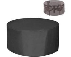 Tuinmeubelhoes - meubelhoes - beschermhoes tuinmeubel - meubelhoes voor buiten - Meubelhoezen - meubelhoes tuin - 180*90cm - tuinhoezen - tuinmeubelhoes rond - tuintafel hoes rond - ronde tuintafelhoes - ronde tuintafel hoes - Zwart