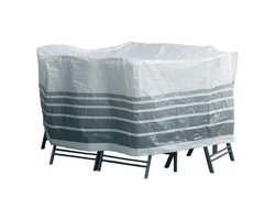 Tuinmeubelhoes ovale set - wit/grijs - 90x230x165 cm