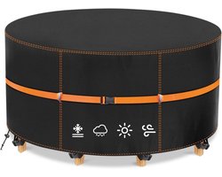 Tuinmeubelhoes Rond - Beschermhoes Tafel - Meubels Beschermen - Waterdicht 420D Oxford - 130 x 71 cm - Zwart