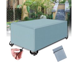 Tuinmeubelhoes - Terrastafel beschermhoes - Bescherming tegen weer - Waterafstotend 420D materiaal - 160x90x75 cm - Grijs