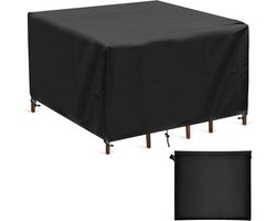Tuinmeubelhoes - Tuinmeubelhoezen - 123x123x74cm - Met gesp - Weersbestendige Beschermhoes Tuintafel - Buitenhoes - Hoes Tuinmeubel - Tuinsethoes - Waterdicht - Geschikt Voor Buitenterras, Winddicht en Anti-UV voor Stoel en Tafel - Zwart