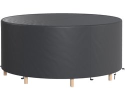 Tuinmeubelhoes - Tuintafel hoes - meubelhoezen - hoes tuintafel - tuinmeubelhoes rond - tuinmeubelhoezen waterdicht - 200 x 80 cm - Waterdicht - Wind - Stofdicht - Anti-UV - ronde - 420D Oxford-doek - zwart - voor terrasmeubels - tuinmeubelen