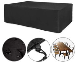 Tuinmeubelhoes - Tuintafelhoes - 240x140x90cm - 210D Oxford-stof - Waterdicht en UV-bestendig - Tuinmeubelhoes voor buiten - Beschermhoes voor tuinmeubelen - Tuintafel- en stoelhoes (zwart)
