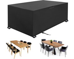 Tuinmeubelhoes voor buiten - 242 x 162 x 100 cm - 420D Oxford tuintafelhoes - Stofhoes voor tuinmeubelen - Waterdicht tuinmeubelzeil - Winddicht, regenbestendig en UV-bestendig - Scheurvast - Zwart