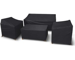 Tuinmeubelhoezen - 4-delige set - Tuinmeubelhoes - 210D Oxford Stof - Weerbestendig - UV-bestendig - robuuste - Bescherm je Tuinbank tegen UV-straling - met gesp - Zwart
