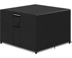 tuinmeubelhoezen met ventilatieopening, zwaar belastbare 600D Oxford-stof meubelhoezen waterdicht, winddicht, anti-UV voor buiten, tuin, vierkante tafel, zwart, 135 x 135 x 71