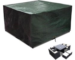 Tuinmeubelhoezen Waterdicht 125x125x71cm Outdoor Tafelhoezen Waterdicht voor Tuinmeubilair Tuinhoezen Ademend Polyethyleen voor Tafel en Stoel DHGFC125-0GRV1