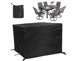 Tuinmeubelhoezen,260x180x100cm Waterdichte Vierkante Outdoor Meubelhoes voor Tafelstoelen Rotan Meubelhoezen Beschermende 420D Oxford Patio Meubelhoes-Zwart