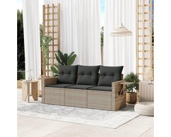 Tuinmeubelset 3-delig - Balkonset buiten - Genieten van buiten - Met opbergruimte - 55 x 62 x 69 cm - Lichtgrijs