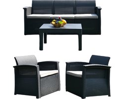 Tuinmeubelset-4-delig-rattan-zwart