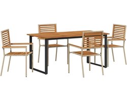 Tuinmeubelset, 5-delig, beige