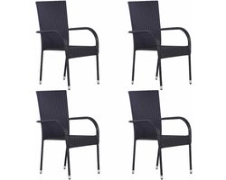 Tuinmeubelset, 5-delig, zwart