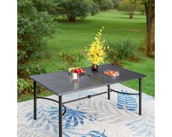 Tuinmeubelset 9-delig 189x90 cm – Aluminium Tuinset met Glazen Tafelblad & 8 Verstelbare Inklapbare Stoelen, Weerbestendig en Lichtgewicht – Urbanhome