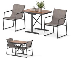 Tuinmeubelset Balkon - Bistroset Terras - Buiten Zitten - Ruimtebesparend Ontwerp - 3-delig - Bruin