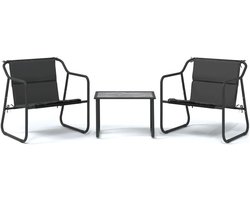 Tuinmeubelset Balkon - Loungeset met kussen - Buiten Ontspannen - Duurzaam Textileen Materiaal - 60 x 40 x 40 cm