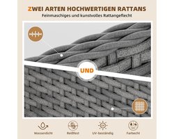 Tuinmeubelset Bellavero – Luxe 5-delige Outdoor Lounge Set voor Balkon en Terras – Rotan Tuinset met Comfortabele Kussens, Weerbestendig & UV-bestendig – Ideaal voor Buiten – Bellavero