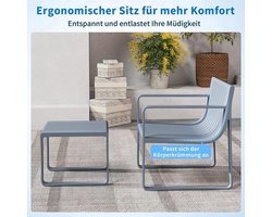Tuinmeubelset - Lichtgrijs - 2-Delig Weerbestendig - Polypropyleen - Voor Balkon En Tuin