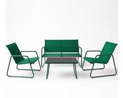Tuinmeubelset met bank - Balkon set - Buiten Zitten - Ademende stof - 100 x 74 cm - Groen