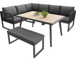 Tuinmeubelset met hoogwaardige zit- en rugkussens, tuinloungestoelen voor 6-8 personen, handgevlochten PE-rotan lounge set, weerbestendig terras sofa set, grijs