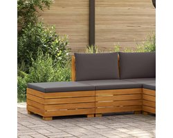 Tuinmeubelset met kussens van massief acaciahout, 2-delig, voor terras en balkon