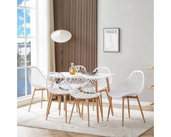 Tuinmeubelset met Tafel en 6 Stoelen voor Eetgroep, Terras en Balkon