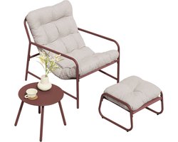 Tuinmeubelset Trerdfjoa 3-delig tuinset roestkleurig en grijs [en.casa]