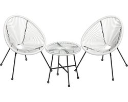 Tuinmeubelset - Tuinmeubelset - Tuinstoelen Met Tafel - Rotan Meubelset - Zwart