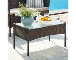 Tuinmeubelset - Van poly-rotan - Loungeset - Terrasmeubels - Bruin-taupe