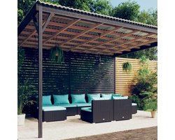 Tuinmeubel/tuinset (met kussen) van gevlochten kunsthars, robuust en duurzaam, elegant design