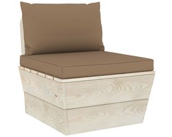 Tuinmiddenbank | tuinbank | Tuinbankje | Buitenbank met kussens pallet geïmpregneerd vurenhout