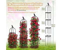Tuinobelisk 175 cm voor klimplanten - zwart - metaal