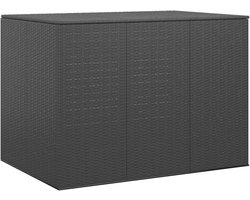 Tuinopbergbox Rotan - Kussenbox Tuin - Buiten Spullen Opslaan - Met Gasveer - 145 x 100 cm - Zwart