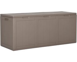 Tuinopbergbox, tuinbox, kussenbox, opbergbox, tuinmeubelen, tuinbox, outdoor, kist, voor tuin, terras, outdoor, zwembad, 270 l, bruin, polypropyleen rotan