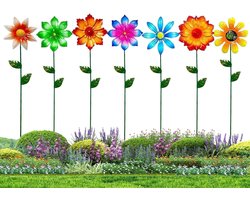Tuinornamenten Set - Metalen Bloemen - Buiten Decoratie - Weerbestendig Ijzer - 7 Delig - Multicolor