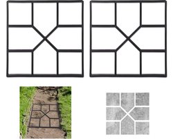 tuinpad mal set van 2 - voor sierbestrating en tuintegels - 4 x 40,5 x 40,5 cm - kunststof - zwart