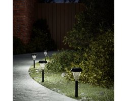 Tuinpadverlichting 12 st solar met grondpennen wit
