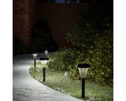 Tuinpadverlichting 12 st solar met grondpennen wit