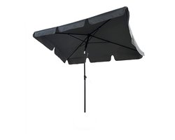 Tuinparasol FLOKS / Buitenparasol / Verstelbare Hoogte / UV-bescherming, Waterdicht / Donkergrijs / 200 x 123 x 235 cm