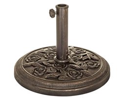 Tuinparasol met Stalen Stang en Verstelbare Basis - Zwart, 2,7 m