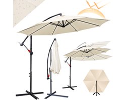 Tuinparasol Ø 3 m crème – Comfortabele schaduw voor buiten eten en ontspannen